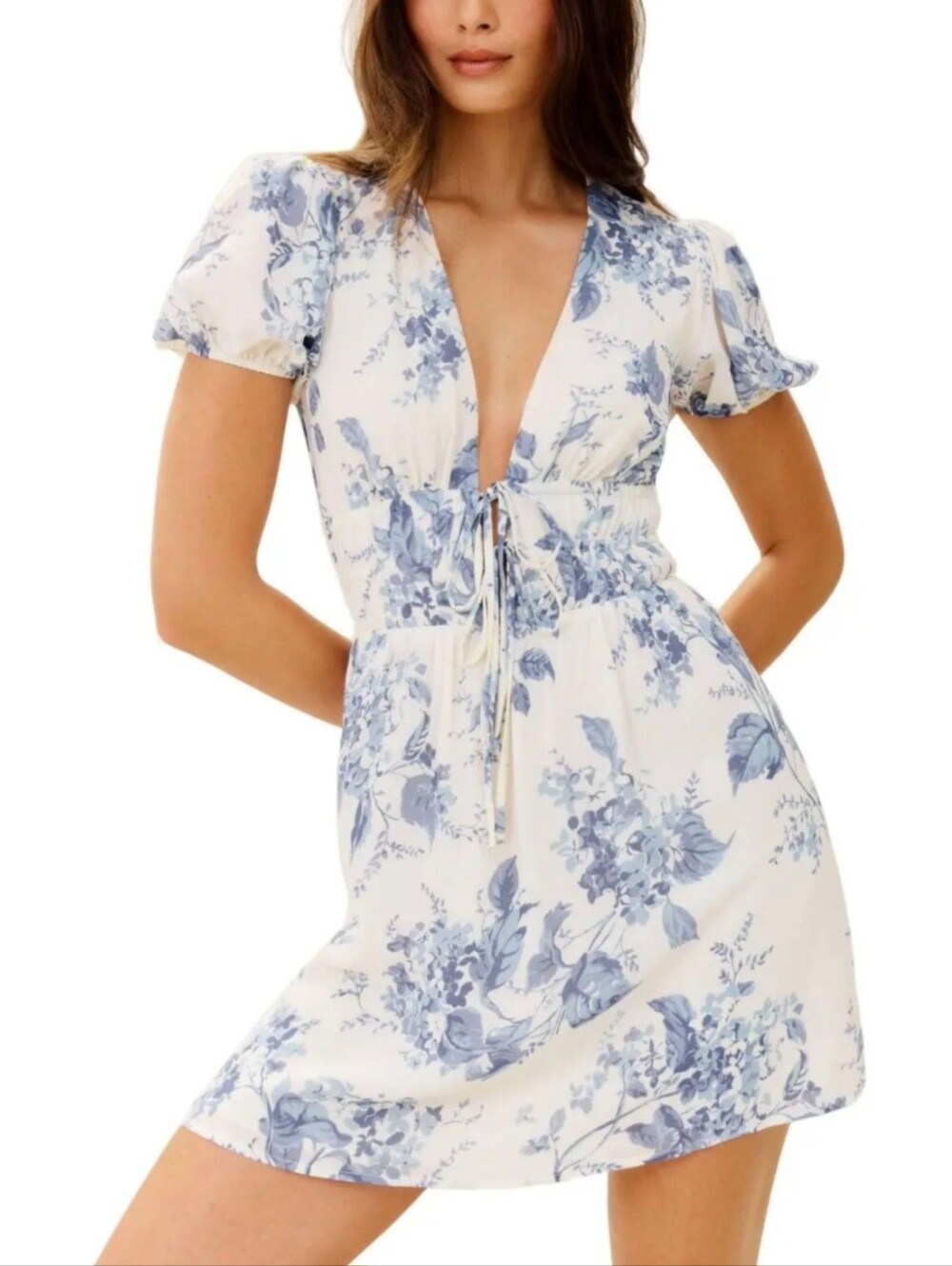 Reformation Blue & White Floral Dress Sz 10